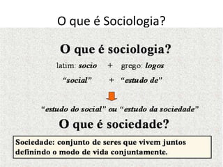 O que é Sociologia?
 