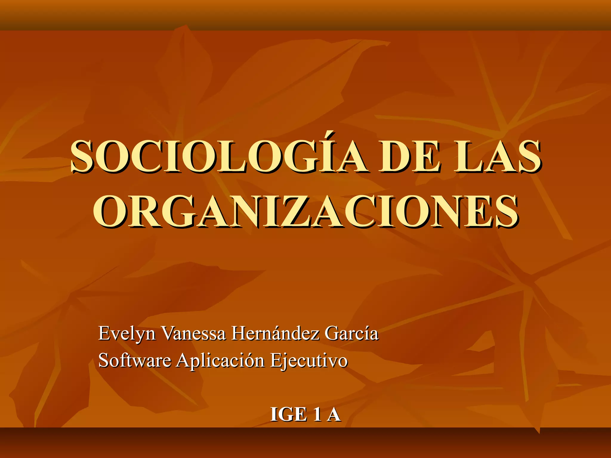 Sociologia de las_organizaciones | PPT