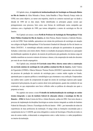 Sociologia na sala de aula: reflexões e experiências docentes no estado ...