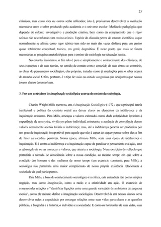 Sociologia na sala de aula: reflexões e experiências docentes no estado ...