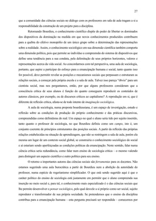 Sociologia na sala de aula: reflexões e experiências docentes no estado ...
