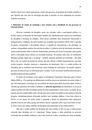 Sociologia na sala de aula: reflexões e experiências docentes no estado ...