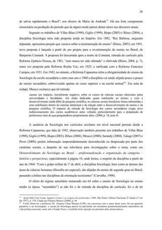 Sociologia na sala de aula: reflexões e experiências docentes no estado ...