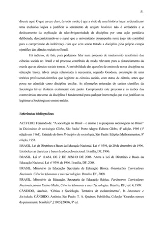 Sociologia na sala de aula: reflexões e experiências docentes no estado ...
