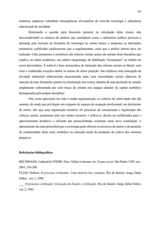 Sociologia na sala de aula: reflexões e experiências docentes no estado ...