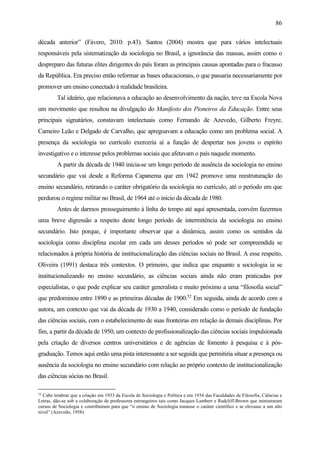 Sociologia na sala de aula: reflexões e experiências docentes no estado ...