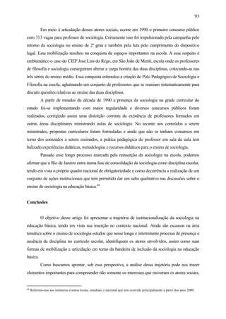 Sociologia na sala de aula: reflexões e experiências docentes no estado ...