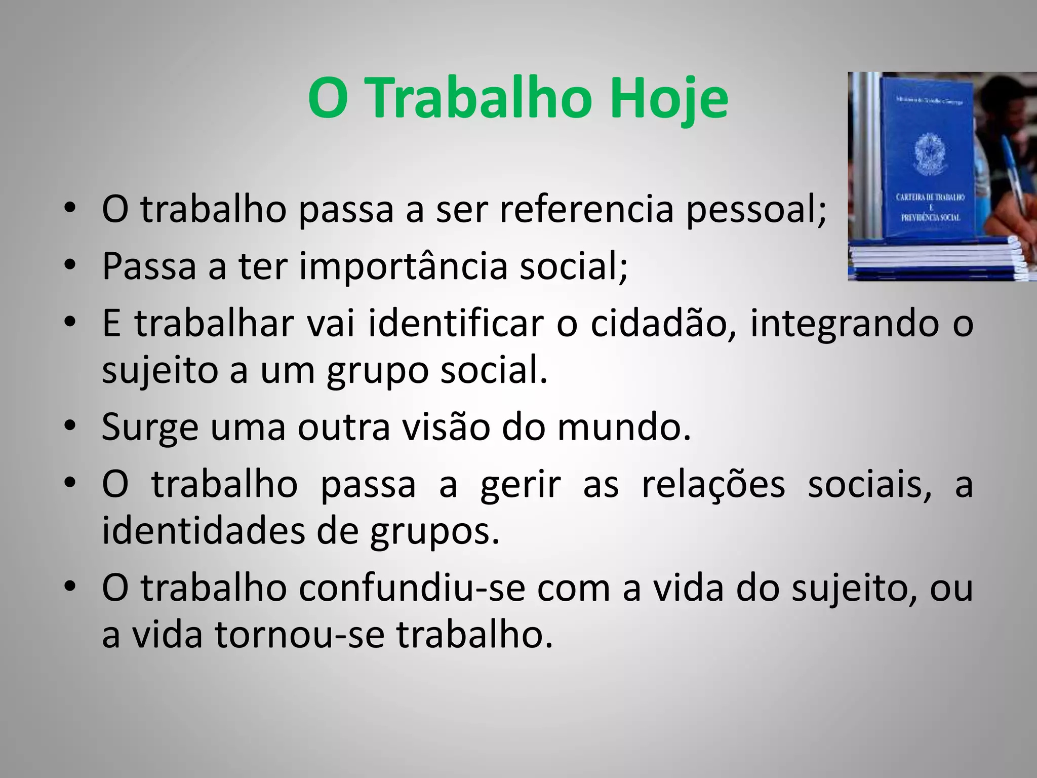 Sociologia - O que é trabalho? | PPTX
