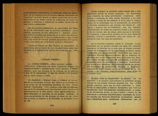 pensamientos, sentimientos y conductas entre sus miem-
bros, de tal manera que se sienten ligados formando un
"nosotros" es decir tienen la plena conciencia de su par-
ticipación en un fondo común de conductas en oraen es-
piritual y material y adquieren la sólida convicción de
una fuerte solidaridad.
En los pueblos primitivos, la comunidad del Esta-
do es tan absorbente, que no permite distinguir entre
asuntos personas de sus miemoros y asuntos comu-
nes. Pero a medida que progresa si se ñace esa diferen-
ciación, al grado tal üe que la pertenencia a una nación
está muy lejos de excluir asuntos singulares del sujeto,
o bien afectados por relaciones sociales diferentes.
Según el criterio de Max Weber, la comunidad se
caracteriza por el necho de que los partícipes están ins-
pirados en el sentimiento mutuo de construir un todo.
(41)
(JORGE SIMMEL)
3.—JORGE SIMMEL.—Este profesor alemán
(1858-1918) desarrolló con ideas originales la tesis del
"perspectivismo", considerando como decisivo y deter-
minante para los mundos de la cultura, de la historia
y aun de la naturaleza, el tipo de ciencia o de hombre
que se sitúa frente a ellos.
Se considera a Símmel como el creador en Alema-
nia-de la Sociología formal, que limita su investigación
a la forma de los fenómenos sociales. Su obra funda-
mental "Sociología" (42) contiene más que un sistema,
una serie de estudios muy interesantes sobre fenómenos
particulares en la vida social, como supraordinazión y
éubordinaaión, la cantidad en los grupos sociales, la
autocomunicación de los grupos, el cruce de los círcu-
los sociales, el espacio y la sociedad, la sociedad secres-
ta, etc.
Según Sixponel, la sociedad existe donde dos o más
individuos entran en acción recíproca. La Sociología
debe ocuparse de estas actividades recíprocas, estas
formas o manéras de vida social, haciendo a un lado
el objeto o fondo de las mismas. A él se debe la compa-
ración de la Sociología con la Geometría. Al geómetra
le interesa únicamente las formas, las líneas de una
figura y espacio que se constituye con las mismas,
prescindiendo de todos los aspectos reales o de conteni-
do de un cuerpo, que no niega, pero que no le interesa
Un triángulo o /una esfera pueden ser de muy distintos
tamaños, colores o materiales, pero eso carece de im-
portancia ante los ojos del geómetra.
En el Derecho también, según la conocida teoría
formalista de un jurista alemán del siglo XX, Rodolfo
Stammler, el derecho no es más que un simple procedi-
miento de-ordenación de la convivencia humana, según
finalidades que sé garantizan. Claro está que esas fi-
nalidades difieren diametralmente en un régimen' ca-
pitalista que en un comunista, pero la ciencia del Dere-
cho tendrá siempre por función primordial, a través de
la norma legal, de garantizar o asegurar finalidades,
que serán muy distintas, pero siempre habrá un propó-
sito invariable de aseguración. Simmol y Stammler
trataron de erigir teorías puras en el campo de la So-
cología y del Derecho, respectivamente, como Kant en
el ámbito ético.
Simmel trata de desprender "lo formal" de "lo
material" y de separar pulcramente la actividad del So-
ciólogo de las demás ciencias sociales con las cuales
guarda relación, pero que no debe reducirse a ellas,.
Según la concepción o postura formalista que venimos
estudiando, debe interesarnos exclusivamente, a mane-
ra de Geometría social, el puro cuadro o marco de las
relaciones o procesos interhumanos, expulsado de nues-
tro estudio los factores históricos, económicos, psíqui-
cos y filosóficos para quedarnos únicamente con el
 