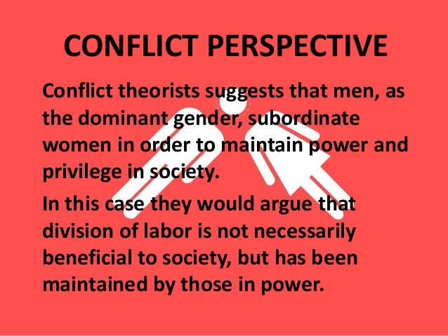 » Conflict Perspective in Gender Inequality Essay