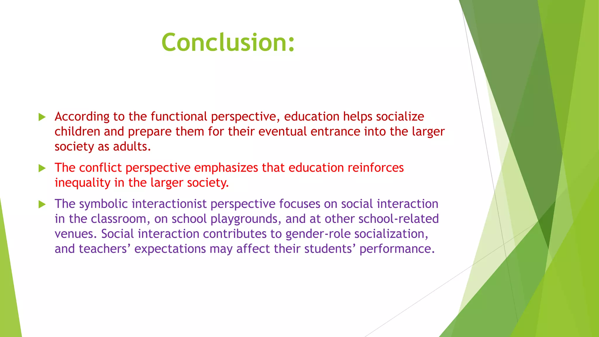 Sociological perspectives on education | PPTX