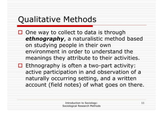 Sociological Research Methods