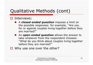 Sociological Research Methods