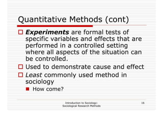 Sociological Research Methods