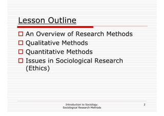 Sociological Research Methods