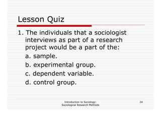 Sociological Research Methods