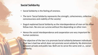 Social Solidarity Example Sociological School of Jurisprudence notes | PDF
