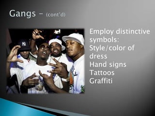 Defined by a system of rules, rituals, and codes of behavior19th Century GangsGangs were a means of economic survival