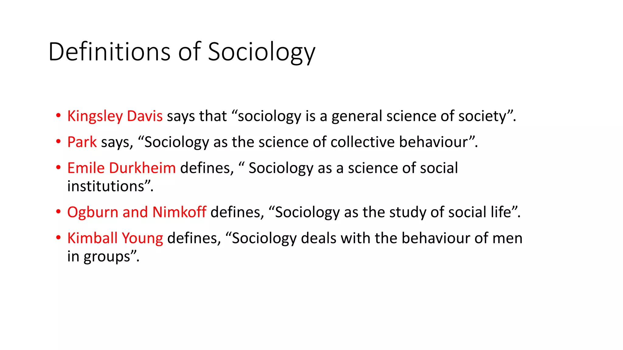 Introduction to Sociology | PPTX