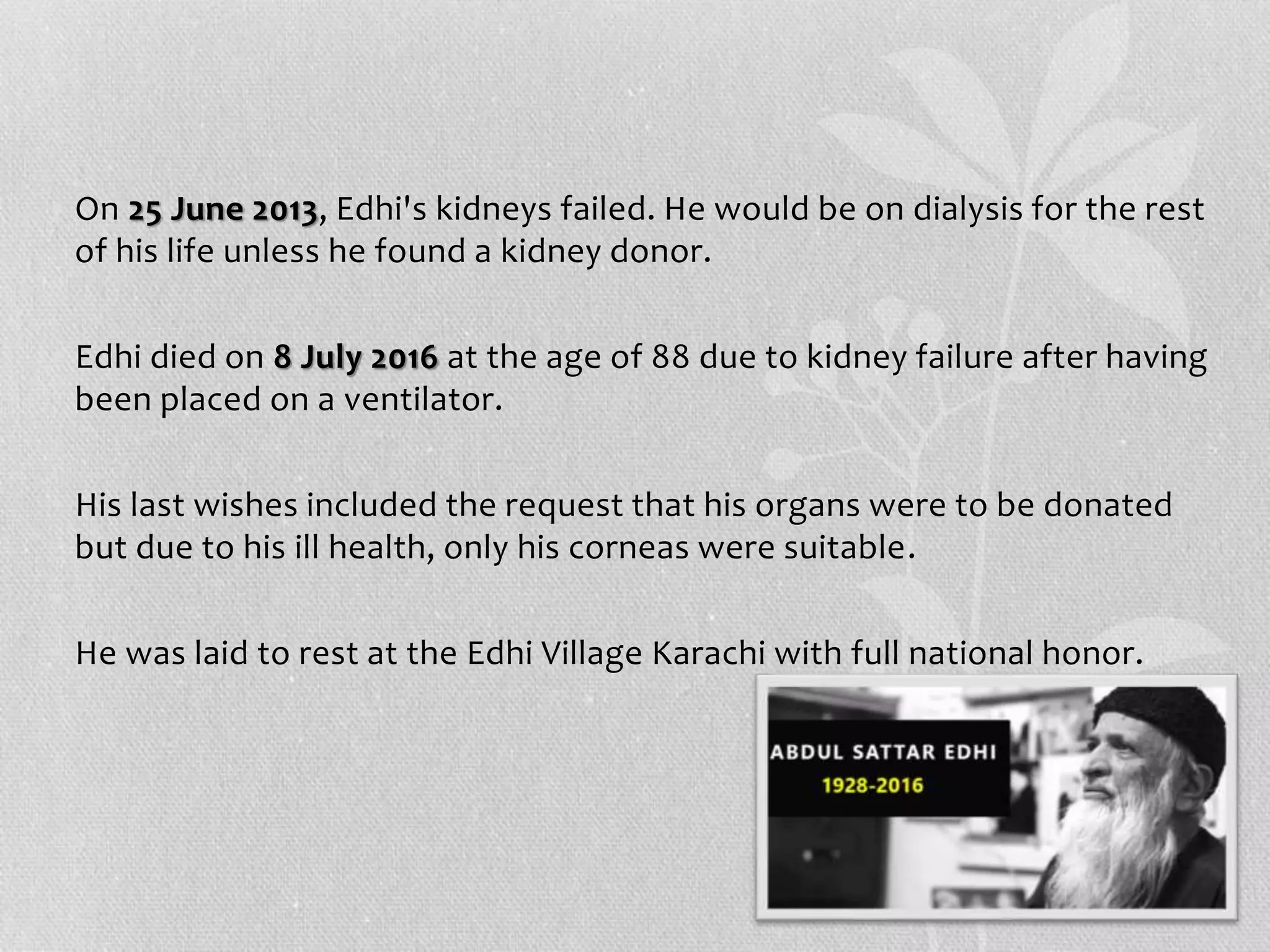 Edhi Foundation Organization Profile & Details PPT