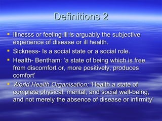 Sociology Of Health And Illnesslec1 | PPT