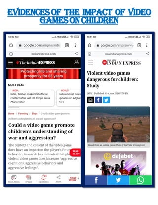 Impact Of Video Games On Children | PDF
