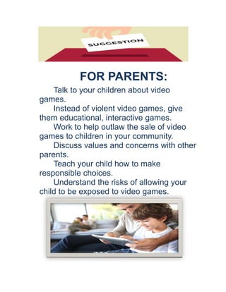 Impact Of Video Games On Children | PDF