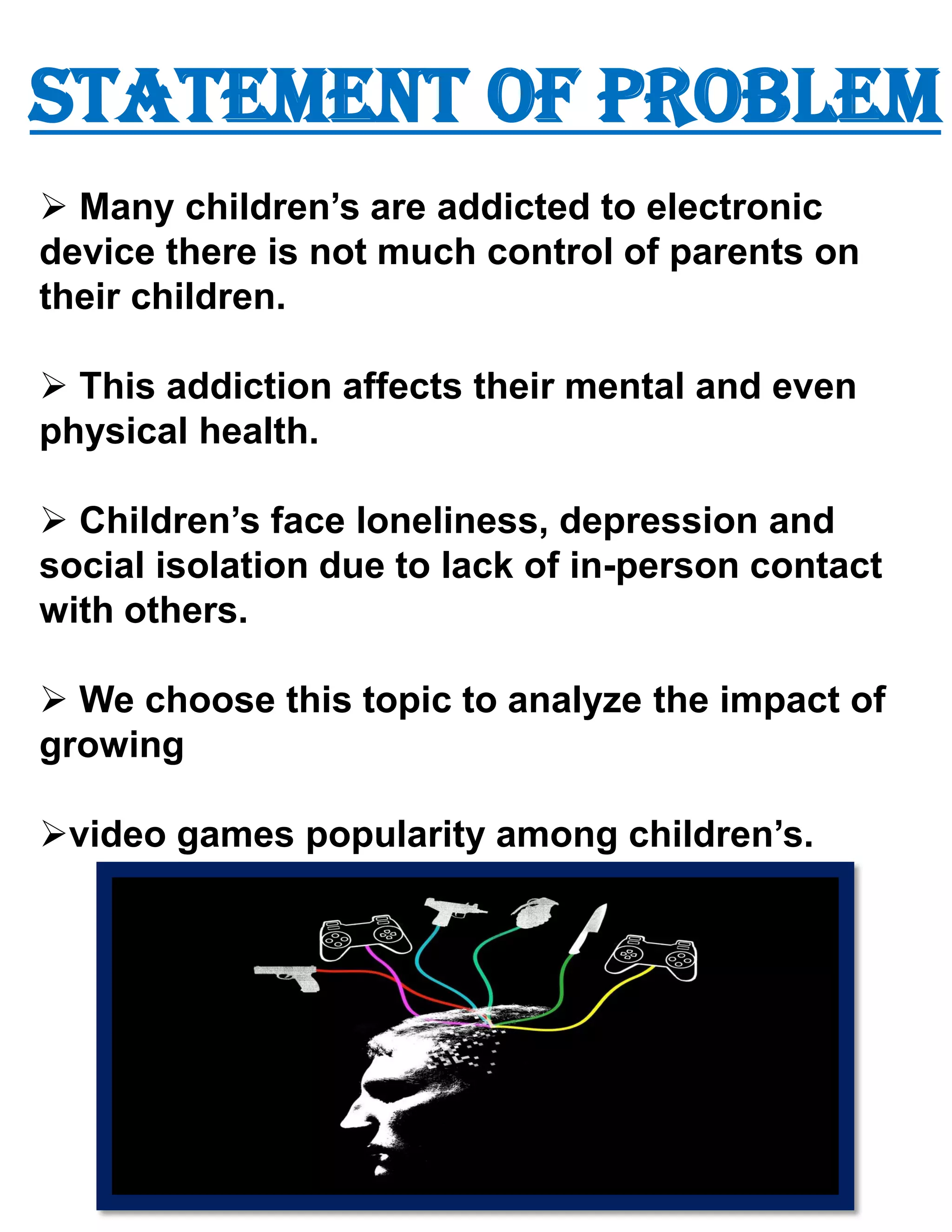 THE IMPACT OF VIDEO GAMES ON CHILDREN AND YOUTH | PDF