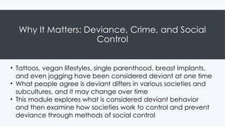 Comprehensive Sociology Module on Deviance, Crime, and Social Control ...