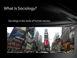 What Is Sociology?
Sociology is the study of human society.

1

 