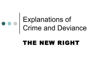 Explanations of Crime and Deviance THE NEW RIGHT 