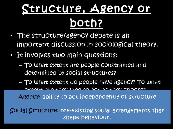 what is agency sociology