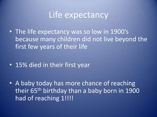 Class, gender and regional differencesFemales live longer than malesPeople in the south live longer than people in the north- why?Middle class live longer than working class- why?