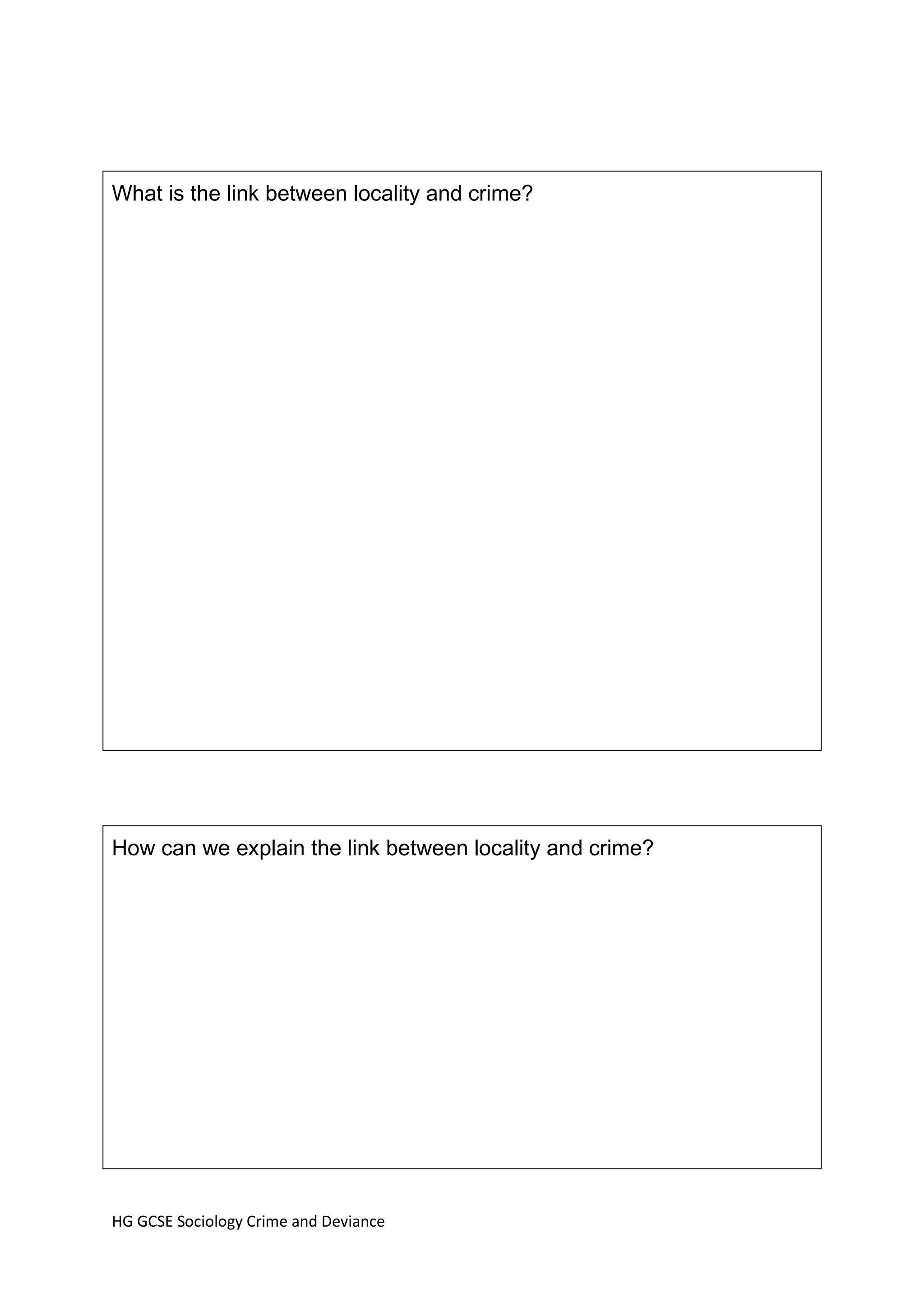 What is the link between locality and crime?




How can we explain the link between locality and crime?




HG GCSE Sociology Crime and Deviance
 