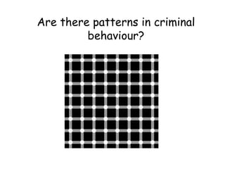 Are there patterns in criminal behaviour? 