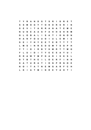 T   Y   R   A   N   D   S   T   S   R   I   D   R   E   T
S   S   M   O   G   Y   T   O   N   D   R   S   R   I   N
S   E   V   I   T   A   R   R   A   N   A   T   E   M   E
N   U   N   E   A   A   S   F   A   H   H   S   H   N   M
G   L   O   B   A   L   I   S   A   T   I   O   N   O   N
H   A   N   F   O   U   U   D   I   U   L   E   M   I   E
S   E   I   Y   H   Y   E   E   T   E   R   T   T   T   T
L   M   S   I   N   R   E   D   O   M   T   S   O   P   H
Y   T   I   D   I   R   B   Y   H   M   R   T   T   M   G
F   L   U   I   D   I   T   Y   E   E   E   A   Y   U   I
R   R   A   W   Y   M   P   D   A   R   I   S   K   S   L
D   T   B   T   H   E   I   L   O   E   R   F   I   N   N
S   A   T   U   R   A   T   I   O   N   P   R   N   O   E
N   O   I   T   A   T   N   E   M   G   A   R   F   C   H
L   K   I   A   T   M   I   N   R   E   Y   A   H   T   I
 