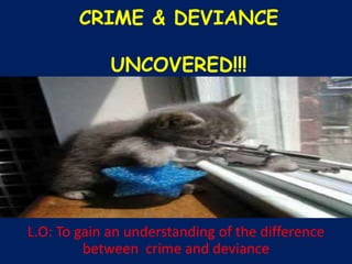 CRIME & DEVIANCEUNCOVERED!!! L.O: To gain an understanding of the difference between  crime and deviance 