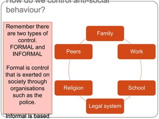 How do we explain crime and deviance?Key namesCOHEN- some groups are labelled by the mediaMARXISTS- people are ‘told’ by the media what they need to be successful, but not everyone can achieve it.