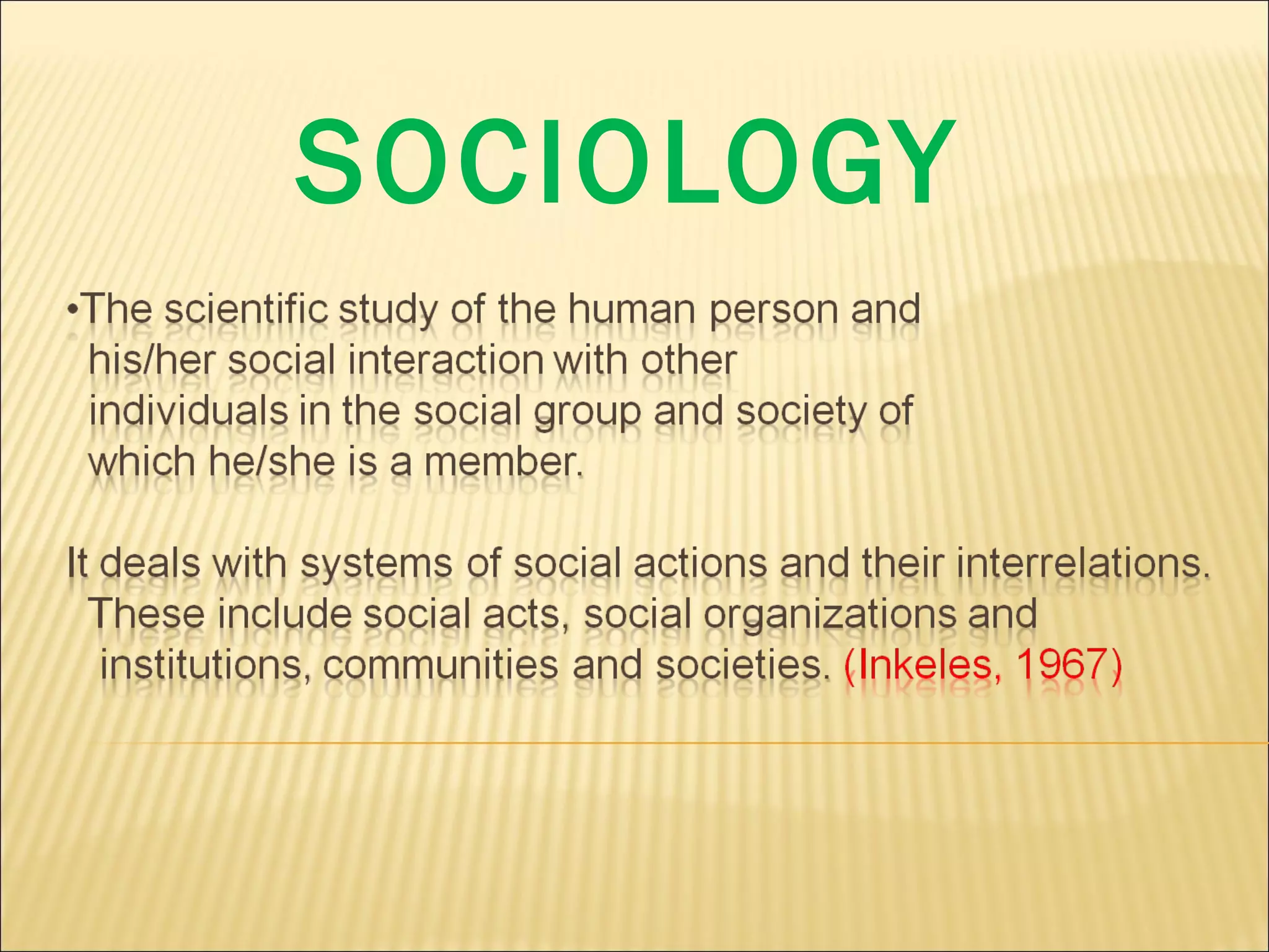 SOCIOLOGY