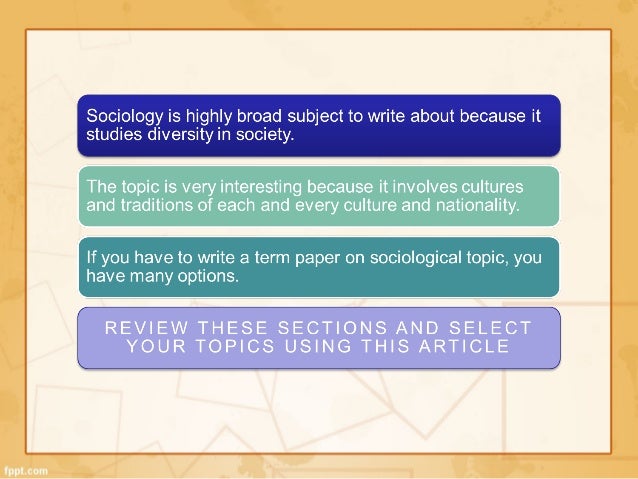 Sociological term paper