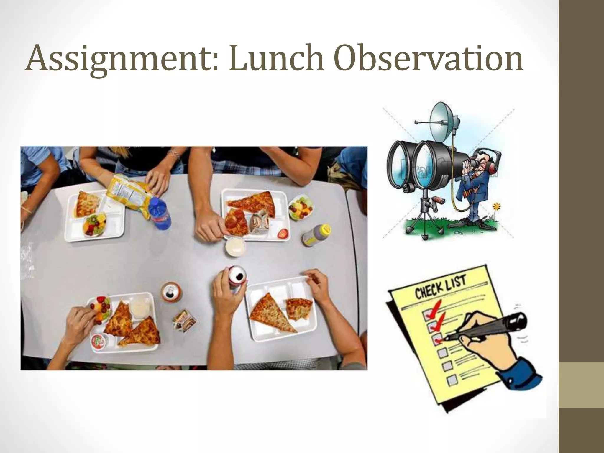 Assignment: Lunch Observation

 