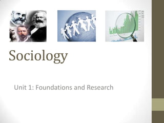 Sociology
Unit 1: Foundations and Research

 