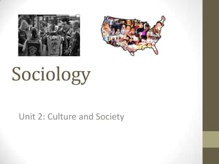 Sociology
Unit 2: Culture and Society

 