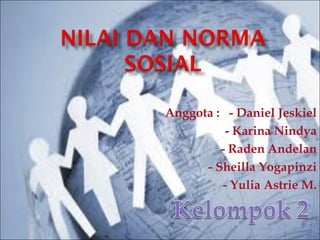 Anggota : - Daniel Jeskiel
          - Karina Nindya
         - Raden Andelan
      - Sheilla Yogapinzi
         - Yulia Astrie M.
 