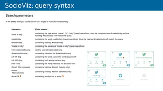 SocioViz: query syntax
 