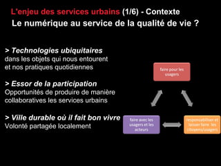 L'enjeu des services urbains  (1/6) - Contexte L e numérique  au service de  la qualité de vie ? > Technologies ubiquitair...