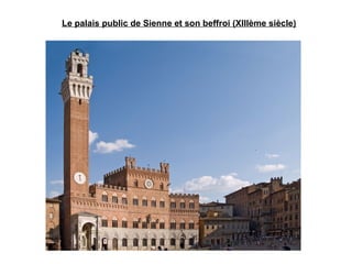 Le palais public de Sienne et son beffroi (XIIIème siècle)
 