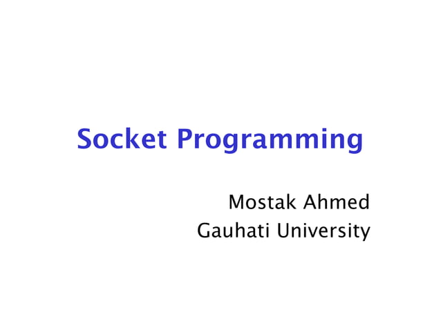 Socket Programming | PPT