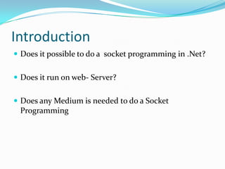 Socket programing | PPTX