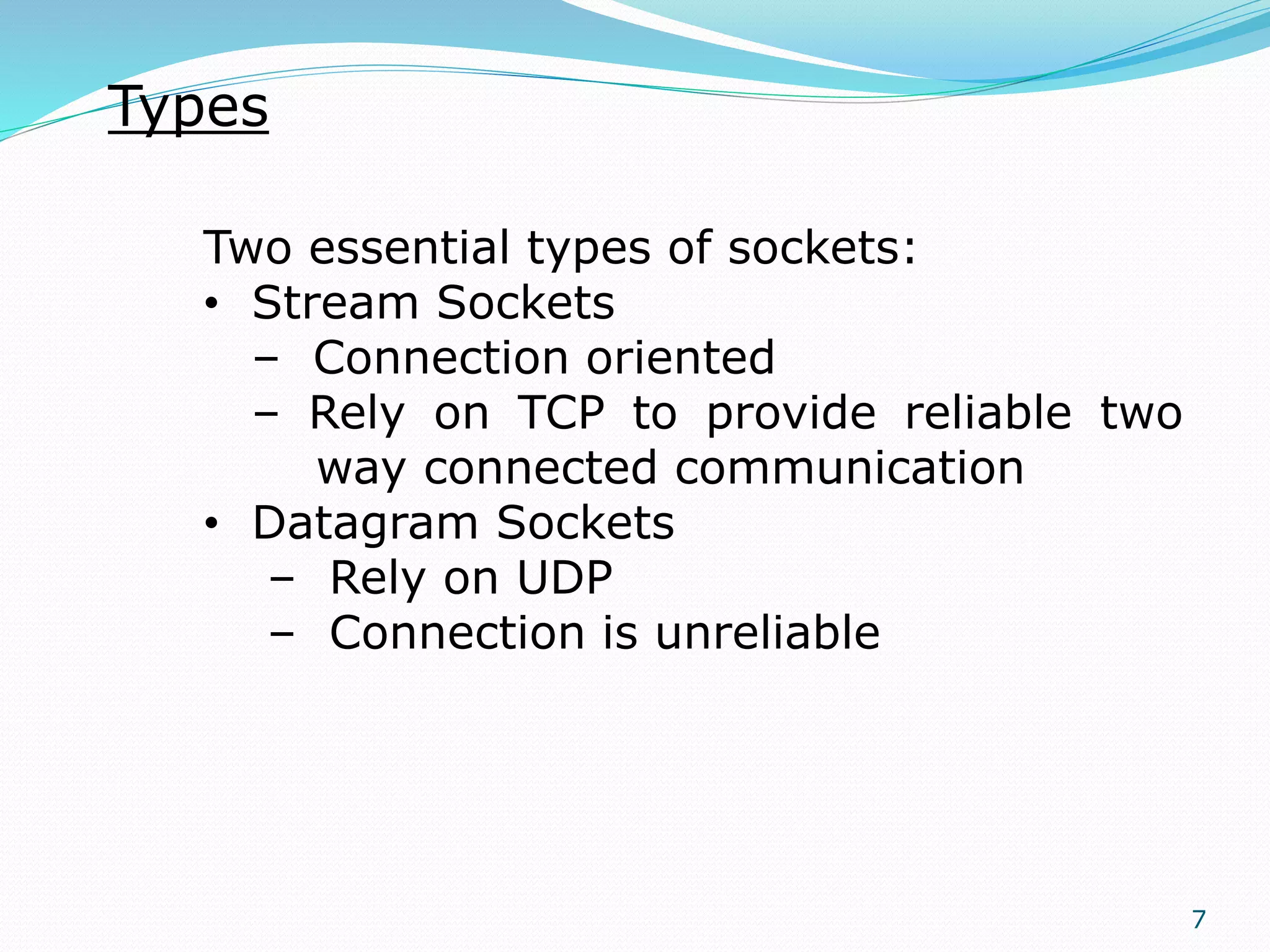 Socket programming | PPTX | Computer Networking | Computing